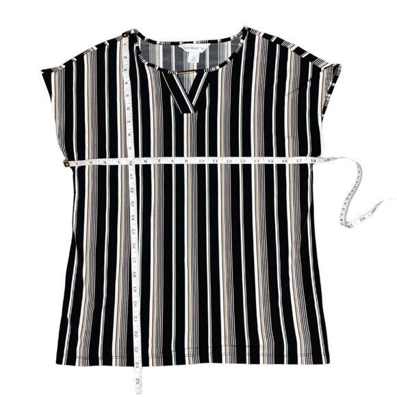 Liz Claiborne Women's Career Striped Keyhole Neck Blouse Top Career size XS - Picture 4 of 5